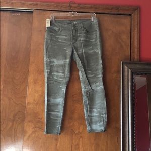 Camo skinny ankle jeans